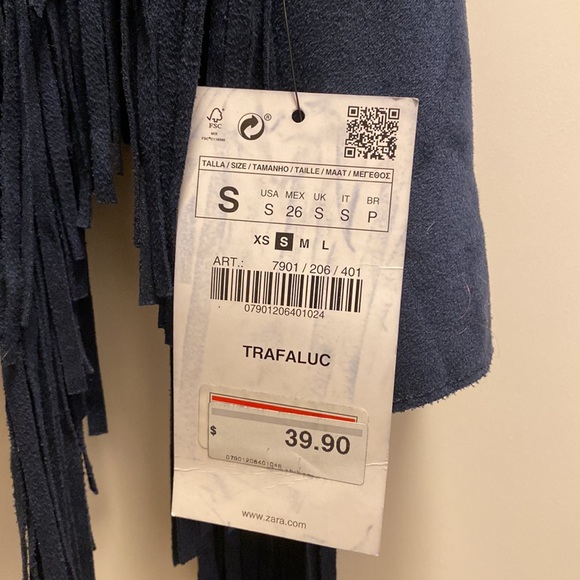 Zara Trafaluc Suede Fringe top - Picture 4 of 6